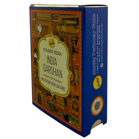 Cons Encens Reflux Aromes de l'Índia SREE VANI India Darshan Golden India - Paquet de 10 cons blackflow