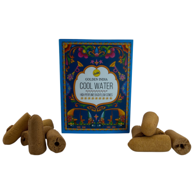 SREE VANI India Cool Water Golden India Backflow Incense Cones - Pack of 10 blackflow cones