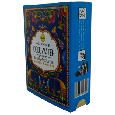 SREE VANI India Cool Water Golden India Backflow Incense Cones - Pack of 10 blackflow cones