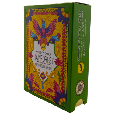 Conos Incienso Reflujo Rainforest SREE VANI India Golden India - Paquete de 10 conos blackflow