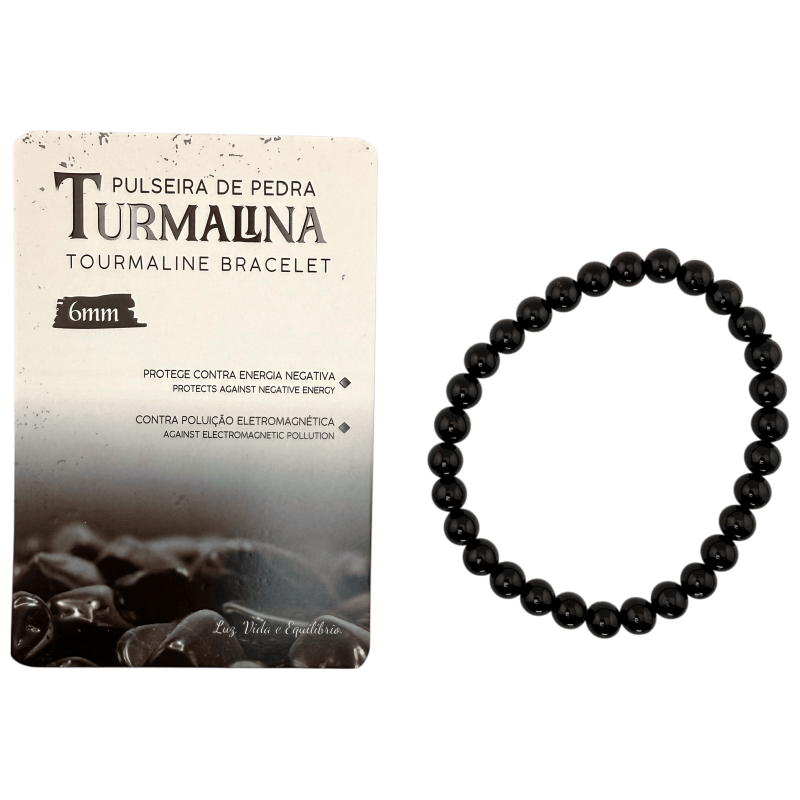 6mm Tourmaline Bracelet - Authentic - Protection Against Negative Energies-ENERGY BRACELETS-HOSTENATURA