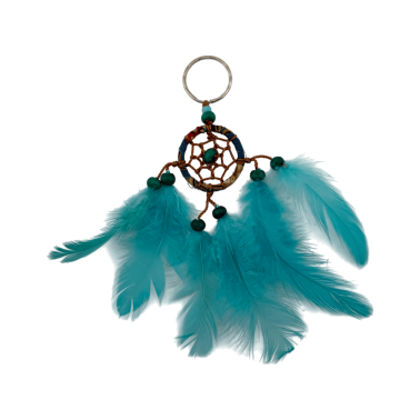 سلسلة مفاتيح على شكل صائد الأحلام 2 سم - فيروزي
