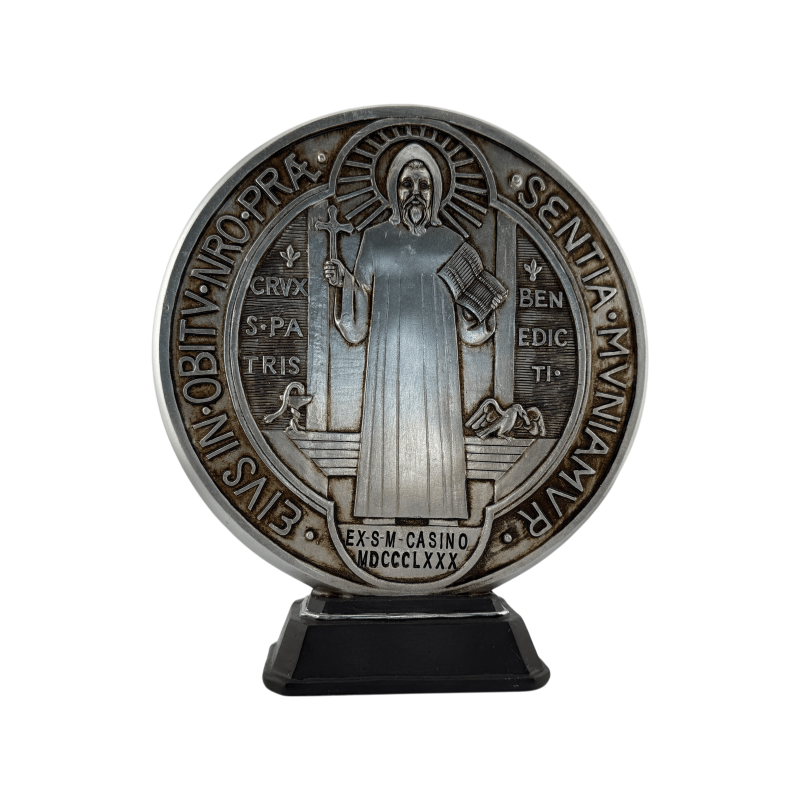 Figura Resina Medalla San Benito 23cm-FIGURAS ESOTÉRICAS-HOSTENATURA