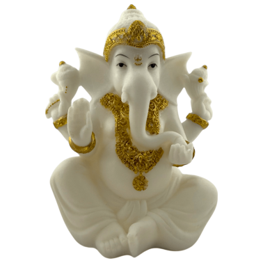 Figura Ganesha Blanc i Or 15x10x8cm