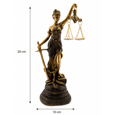 Statuetta in resina della Dea della Giustizia, 20 cm