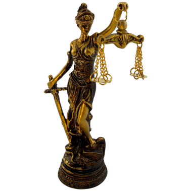 Statuetta in resina della Dea della Giustizia, 13 cm