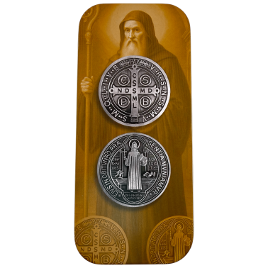St. Benedict Medal Keychain in Tin