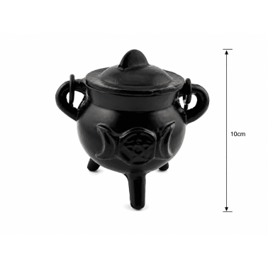 Chaudron en fer Wicca de 10 cm avec triple lune