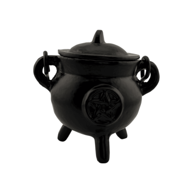 Quemador Caldero Wicca Hierro 10cm con pentagrama