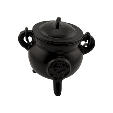 Quemador Caldero Wicca Hierro 10cm con pentagrama