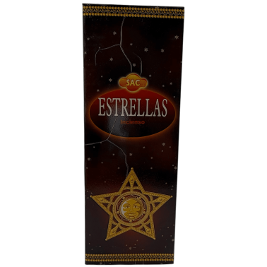 SAC Stars wierook - Doos met 6 zeshoekige verpakkingen van elk 20 stokjes, 120 wierookstokjes in totaal.