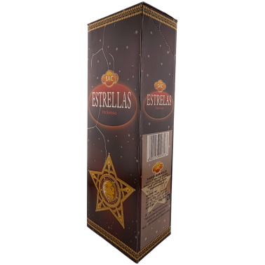 Incenso SAC Stars - Confezione da 6 pacchetti esagonali da 20 bastoncini ciascuno, per un totale di 120 bastoncini di incenso.