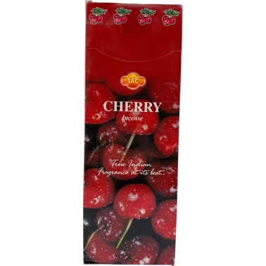 Incienso SAC Cereza - Caja de 6 paquetes hexagonales de 20 barritas 120 barritas de incienso