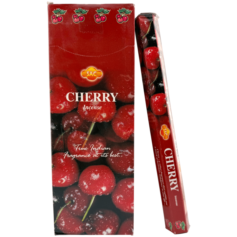 Incienso SAC Cereza - Caja de 6 paquetes hexagonales de 20 barritas 120 barritas de incienso-SAC DE INCENSOS-HOSTENATURA