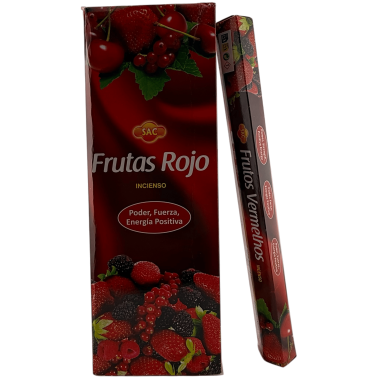 Incienso SAC Frutos Rojos - Caja de 6 paquetes hexagonales de 20 barritas 120 barritas de incienso
