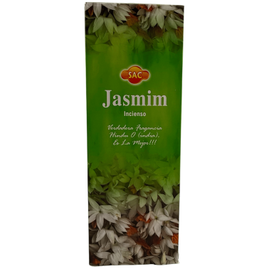SAC Jasmin-Räucherstäbchen – Schachtel mit 6 sechseckigen Packungen à 20 Stäbchen, insgesamt 120 Räucherstäbchen