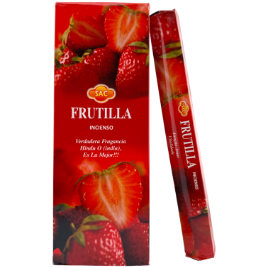 Encens à la fraise SAC - Boîte de 6 paquets hexagonaux de 20 bâtonnets chacun, soit 120 bâtonnets d'encens