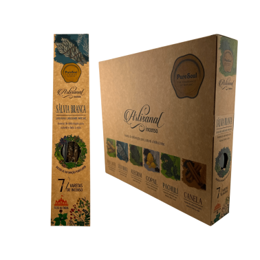 Pure Soul AUM Fragrances Vit Salvia Hantverksrökelseask - 12 askar