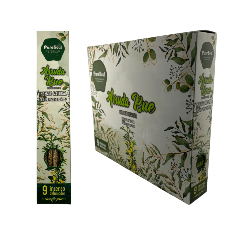 Pure Soul AUM Fragrances Rue Naturlig Rökelselåda - 12 Smudging Boxes-Incienso Natural Pure Soul AUM-dofter-HOSTENATURA