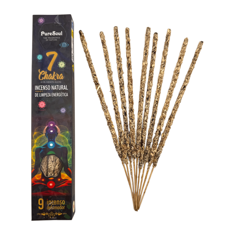 Incienso natural 7 Chakras Pure Soul AUM Fragrances - 9 barritas orgánicas defumación-Incienso Natural Pure Soul AUM Fragrances-HOSTENATURA