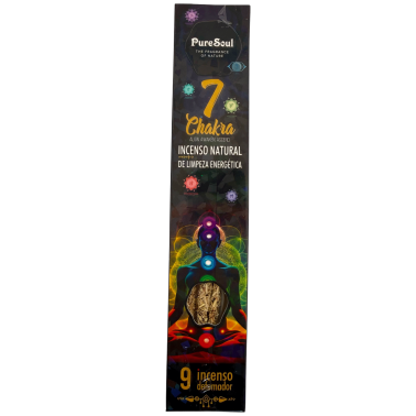 Incienso natural 7 Chakras Pure Soul AUM Fragrances - 9 barritas orgánicas defumación