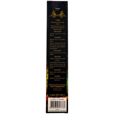 Incienso natural 7 Chakras Pure Soul AUM Fragrances - 9 barritas orgánicas defumación