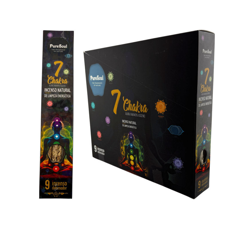 Caja incienso natural 7 Chakras Pure Soul AUM Fragrances - 12 cajitas defumación-Incienso Natural Pure Soul AUM Fragrances-HOSTENATURA