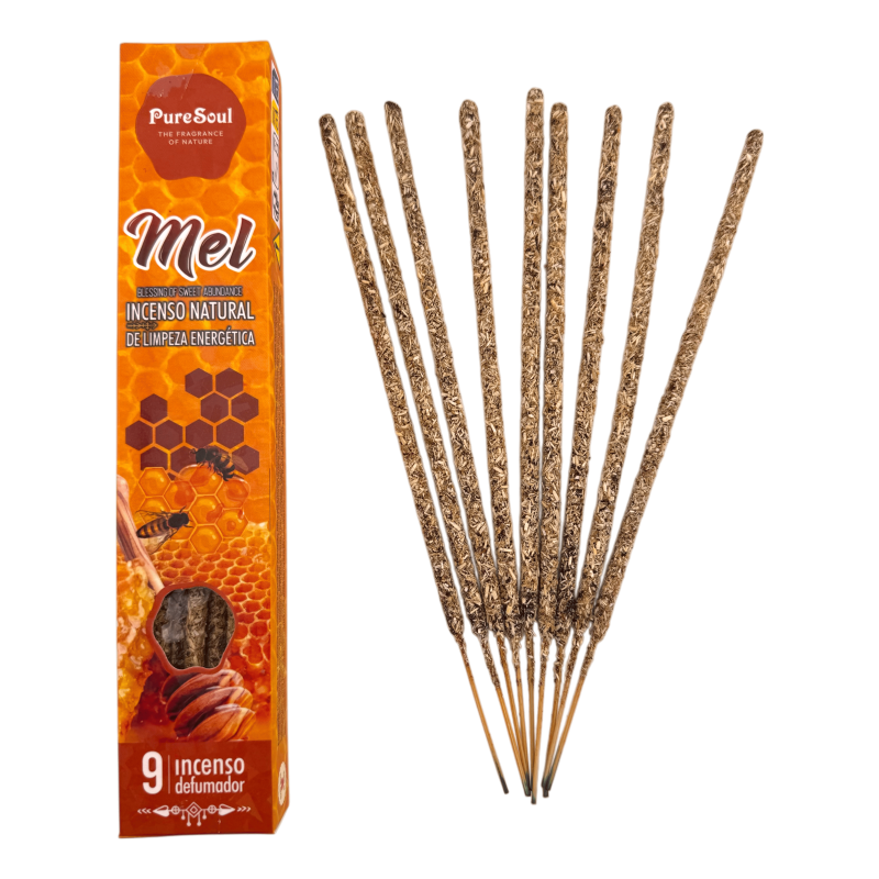 Pure Soul AUM Natural Honey Incense - 9 Organic Smudging Sticks-Incienso Natural Pure Soul AUM Fragrances-HOSTENATURA