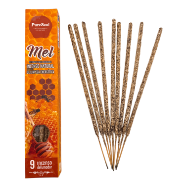 Caja incienso natural Miel Pure Soul AUM Fragrances - 12 cajitas defumación