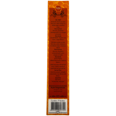 Caja incienso natural Miel Pure Soul AUM Fragrances - 12 cajitas defumación
