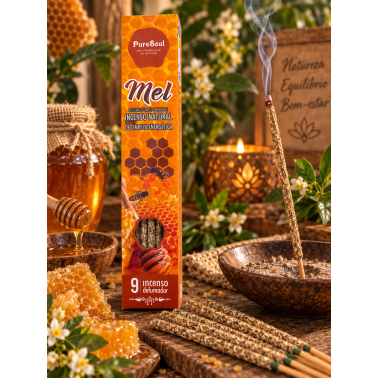 Caja incienso natural Miel Pure Soul AUM Fragrances - 12 cajitas defumación
