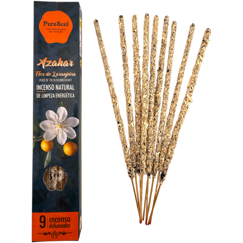 Encens naturel à la fleur d'oranger Pure Soul AUM Fragrances - 9 bâtonnets de fumigation biologiques-Parfums Incienso Natural Pure Soul AUM-HOSTENATURA
