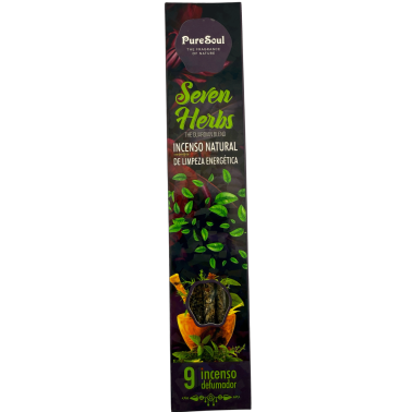 Caja incienso natural Siete Hierbas Pure Soul AUM Fragrances - 12 cajitas defumación