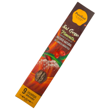 Incienso natural Sal Gruesa y Pimienta Pure Soul AUM Fragrances - 9 barritas orgánicas defumación