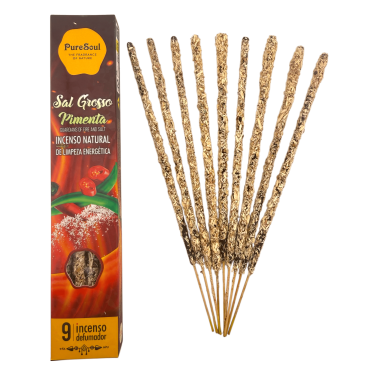 Caixa encens natural Sal Gruix i Pebre Pure Soul AUM Fragrances - 12 capsetes de fumació