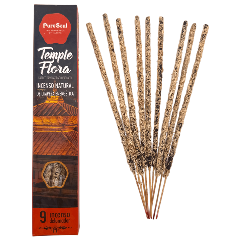 Incienso natural Temple Flora Pure Soul AUM Fragrances - 9 barritas orgánicas defumación-Incienso Natural Pure Soul AUM Fragrances-HOSTENATURA