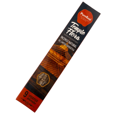Incienso natural Temple Flora Pure Soul AUM Fragrances - 9 barritas orgánicas defumación