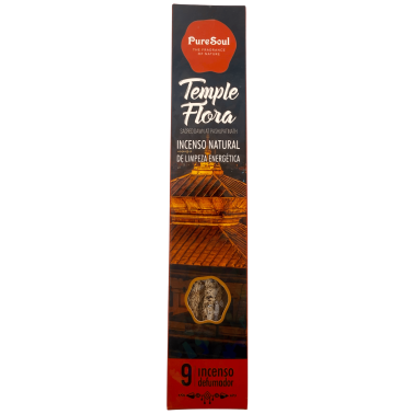 Incenso Natural Temple Flora Pure Soul AUM Fragrances - 9 Varetas Orgânicas para Defumação
