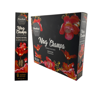 Caja incienso natural Nag Champa Pure Soul AUM Fragrances - 12 cajitas defumación