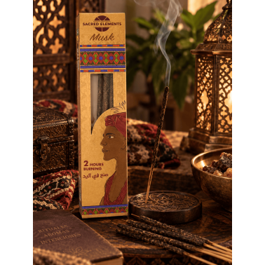 SACRED ELEMENTS Musk HEM Wierook - 8 Biologische Ambachtelijke Wierookstokjes