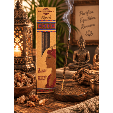 Tămâie SACRED ELEMENTS HEM cu smirnă - 8 bețișoare organice lucrate manual