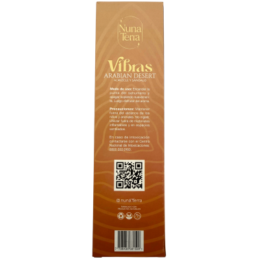 アラビアンデザートムスク＆サンダルウッドインセンス VIBRAS Nuna Terra - ダブルディップハンドクラフトインセンス - 85分