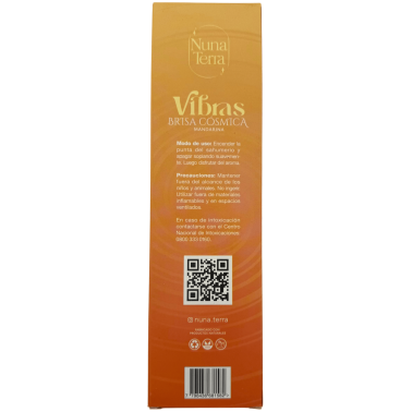 Cosmic Breeze Mandarin Incense VIBRAS Nuna Terra - Double-Dipped Handmade Incense Stick - 85 min