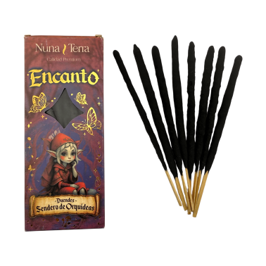 Encens Chemin d'Orchidées des Elfes Enchantés par Nuna Terra - Bâtonnets d'encens faits main - 8 bâtonnets
