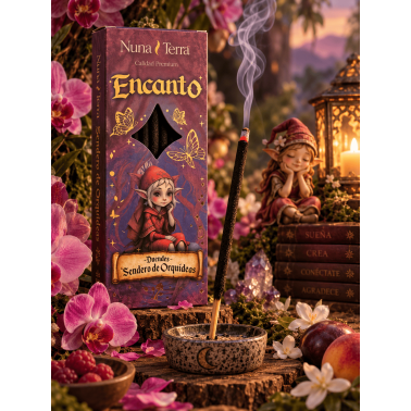 Tămâie Enchanted Elves Orchid Path de Nuna Terra - Bețișoare de tămâie lucrate manual - 8 bețișoare