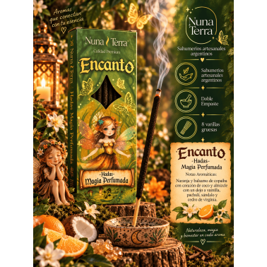 Tămâie parfumată Fairy Magic de Nuna Terra - Bețișoare de tămâie lucrate manual - 8 bețișoare