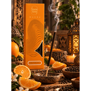 Kadzidełka MAGNA Nuna Terra Orange Pepper – ręcznie robione, podwójnie zanurzane kadzidełka – 85 min