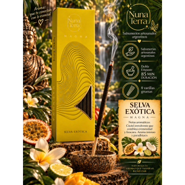 MAGNA Nuna Terra Exotic Jungle Wierook - Dubbel gedoopte handgemaakte wierook - 85 min