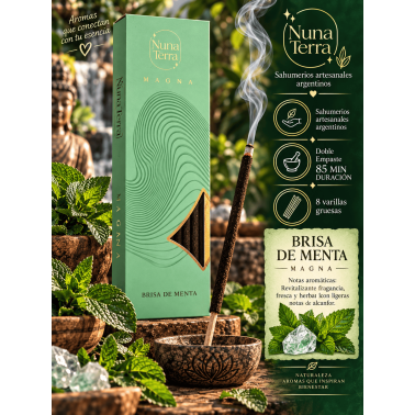 MAGNA Nuna Terra Mint Breeze Incense - Double-Dipped Handcrafted Incense - 85 min