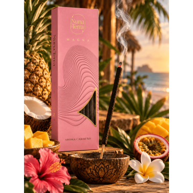 Incienso Aroma Caribeño MAGNA Nuna Terra - Sahumerio Artesanal de Doble Empaste - 85 min